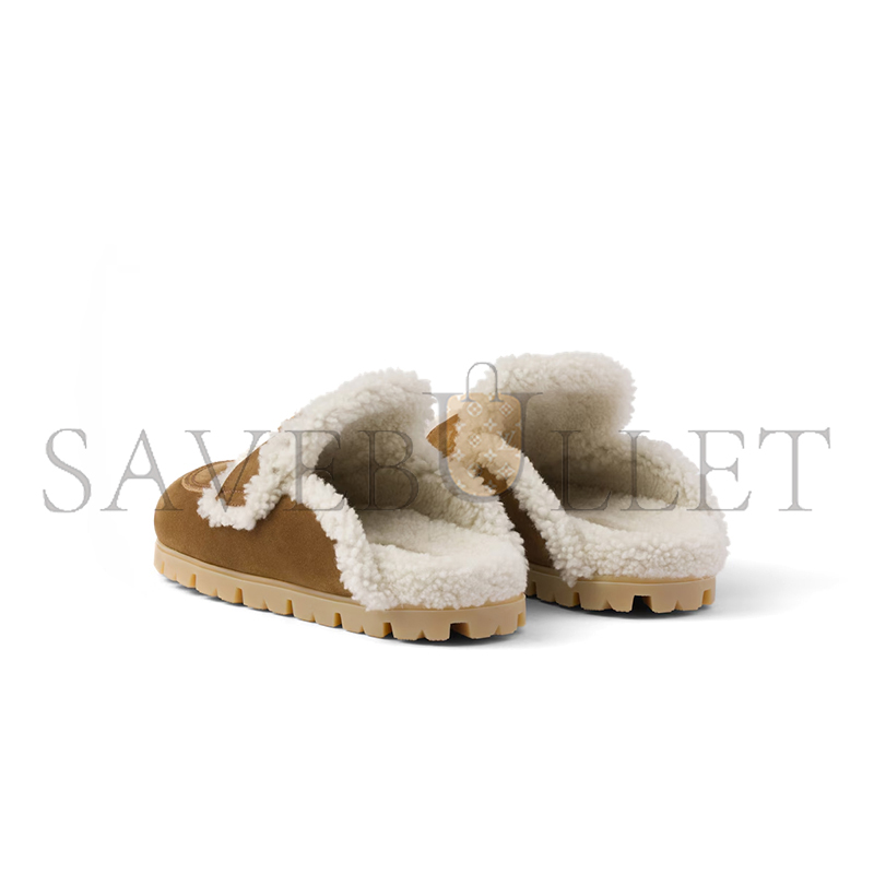 PRADA SUEDE AND SHEARLING SLIPPERS 1S711M PRADA SUEDE AND SHEARLING SLIPPERS 1S711M